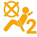 Symbol Beifahrer-Airbag aus