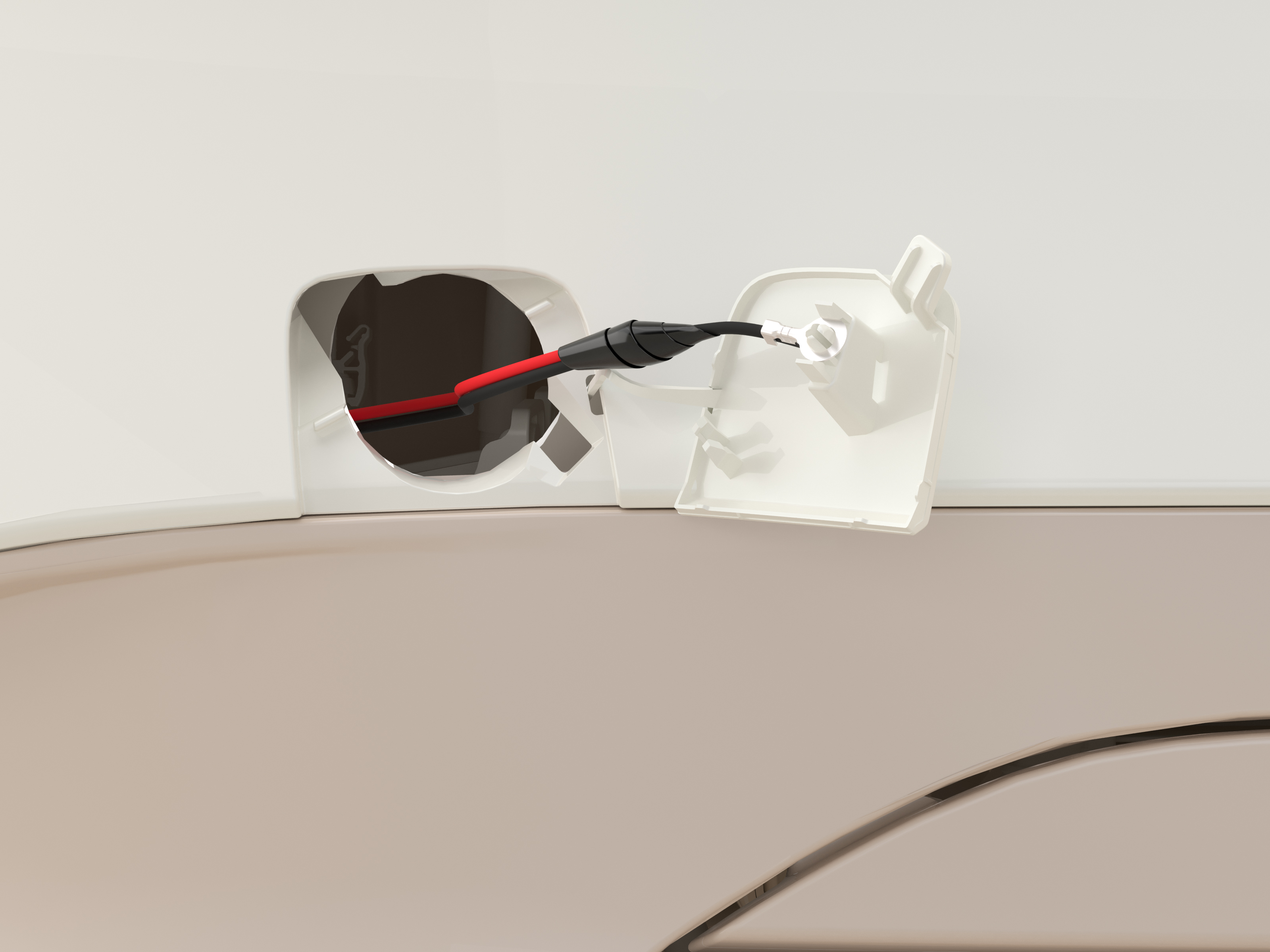 Ausgehakte Elektrokabel an der Abschleppöse