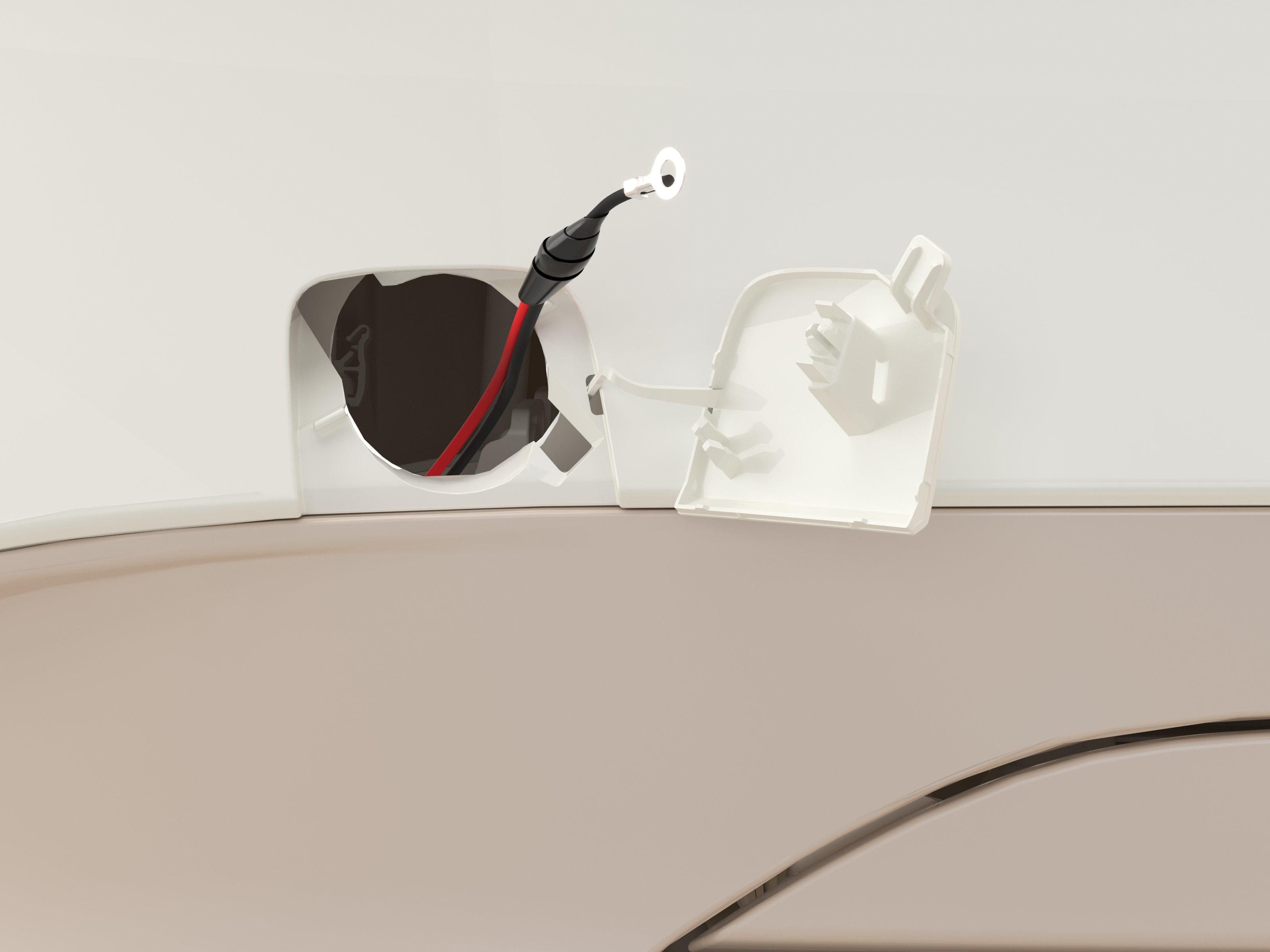 Wieder zusammengebundene Kabel mit Isolierband