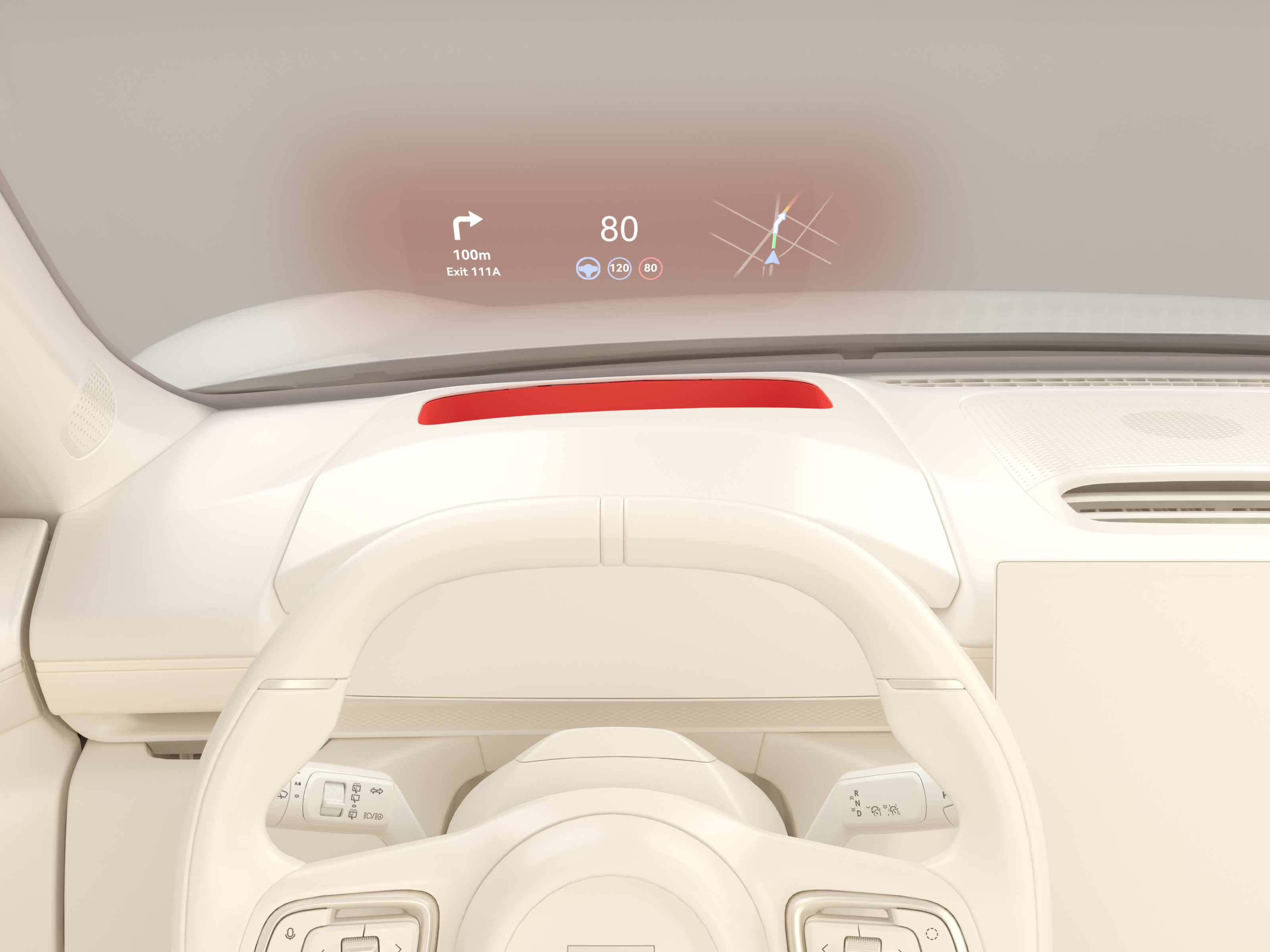 Head-up-Display-Projektion auf der Windschutzscheibe vor dem Fahrer