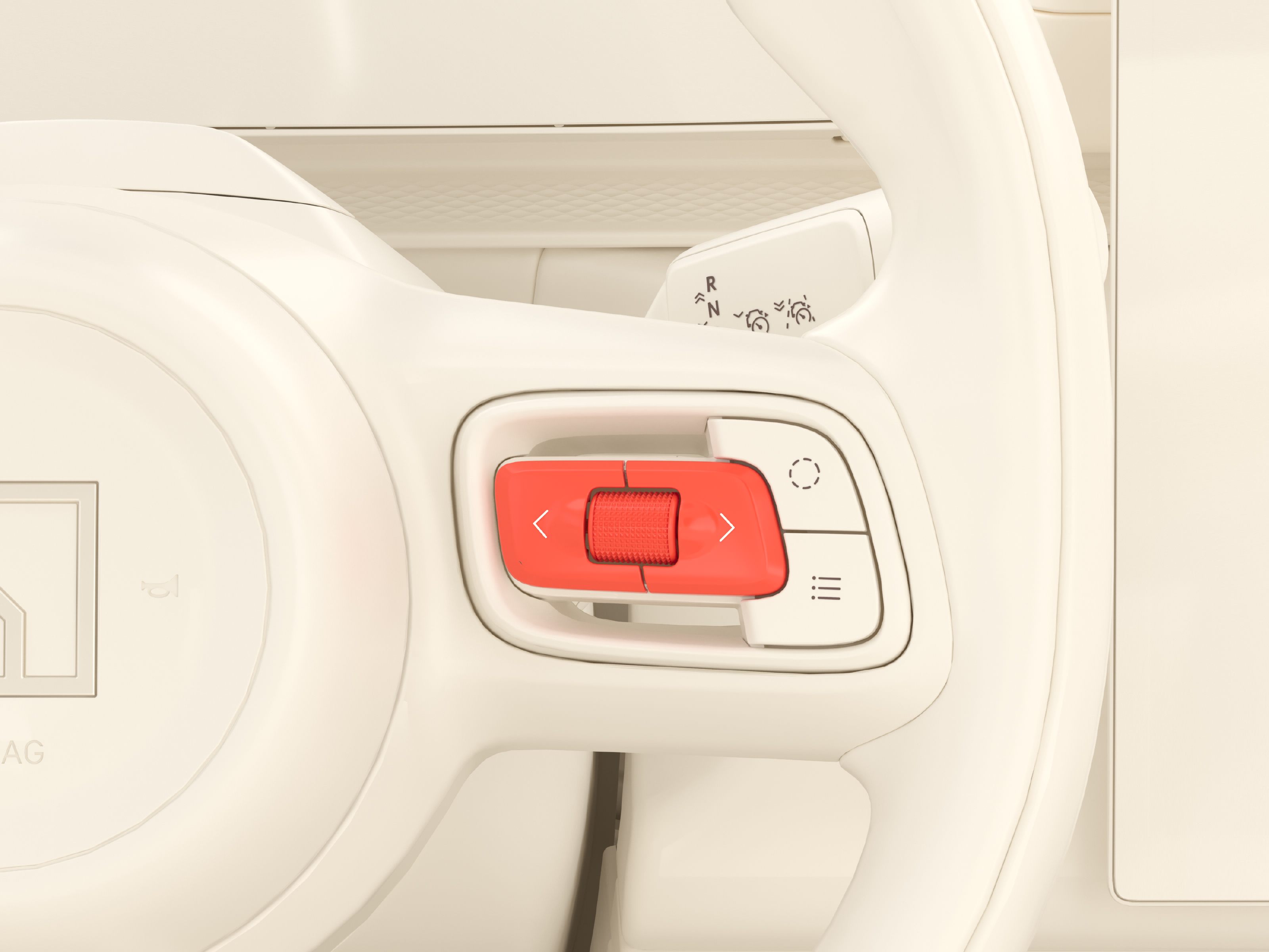 Scrollrad und Tasten auf der rechten Seite des Lenkrads zur Einstellung des Head-up-Displays