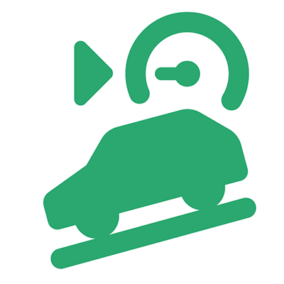 Symbol Bergabfahrhilfe: freigegeben und aktiviert